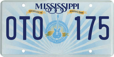 MS license plate OTO175