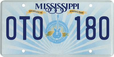 MS license plate OTO180