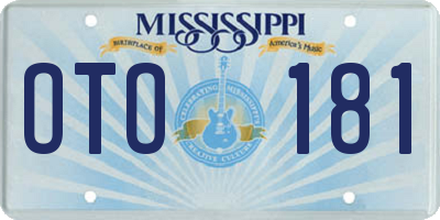 MS license plate OTO181
