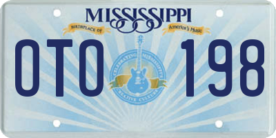 MS license plate OTO198