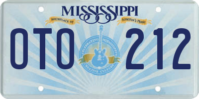 MS license plate OTO212
