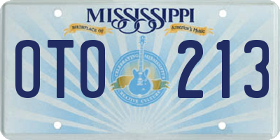 MS license plate OTO213