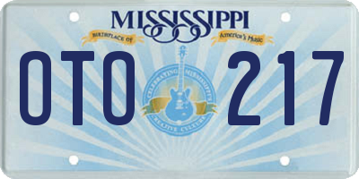 MS license plate OTO217