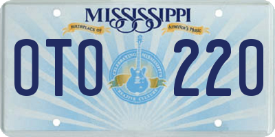 MS license plate OTO220
