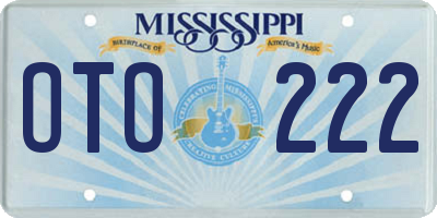 MS license plate OTO222