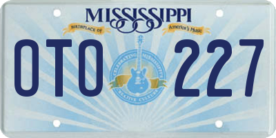 MS license plate OTO227