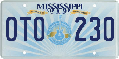 MS license plate OTO230