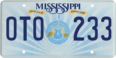 MS license plate OTO233