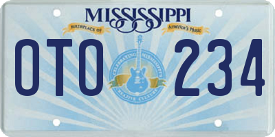 MS license plate OTO234