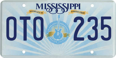 MS license plate OTO235