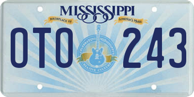 MS license plate OTO243