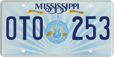 MS license plate OTO253