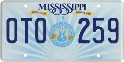 MS license plate OTO259