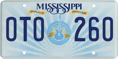 MS license plate OTO260