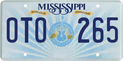 MS license plate OTO265
