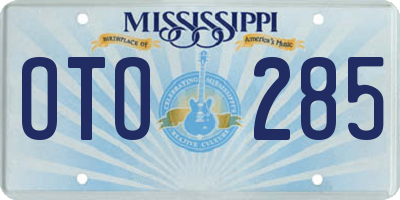 MS license plate OTO285