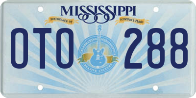 MS license plate OTO288
