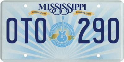 MS license plate OTO290