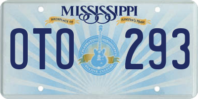 MS license plate OTO293