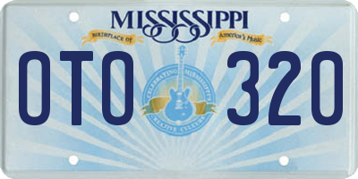 MS license plate OTO320