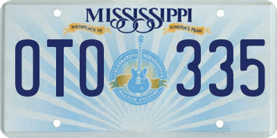 MS license plate OTO335