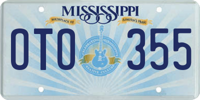 MS license plate OTO355