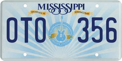 MS license plate OTO356