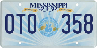 MS license plate OTO358