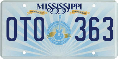MS license plate OTO363