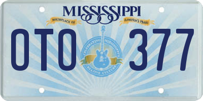 MS license plate OTO377