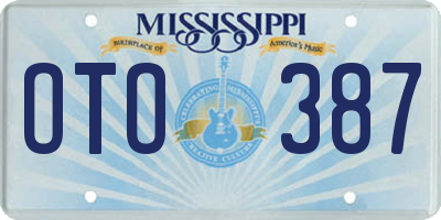 MS license plate OTO387