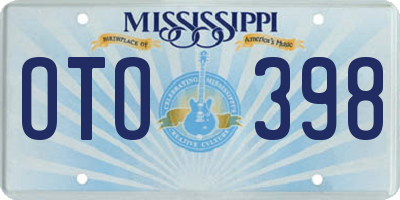 MS license plate OTO398
