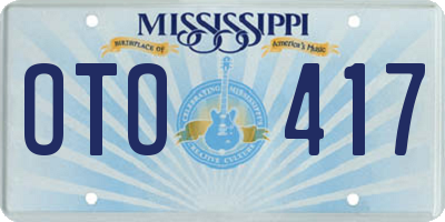 MS license plate OTO417