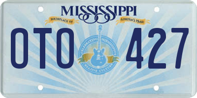 MS license plate OTO427