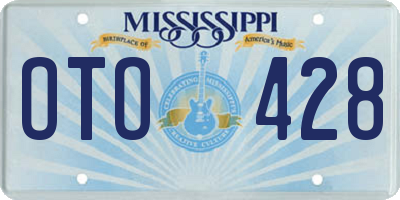 MS license plate OTO428