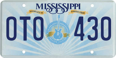 MS license plate OTO430