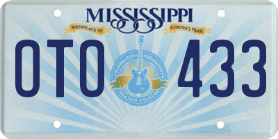 MS license plate OTO433