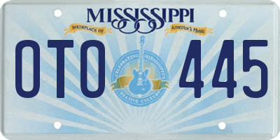 MS license plate OTO445