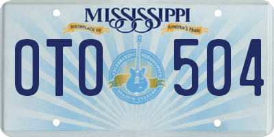 MS license plate OTO504
