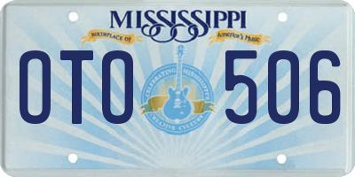 MS license plate OTO506