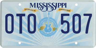 MS license plate OTO507