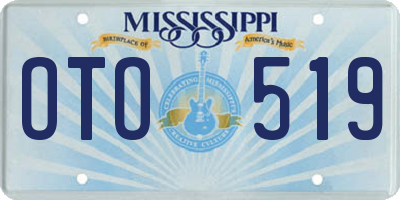 MS license plate OTO519
