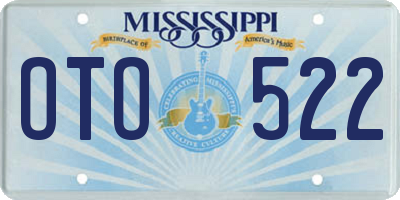 MS license plate OTO522