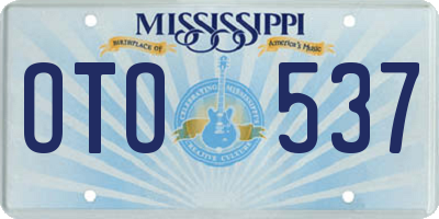 MS license plate OTO537