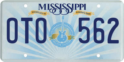 MS license plate OTO562