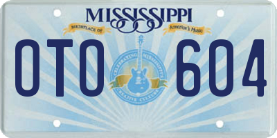 MS license plate OTO604