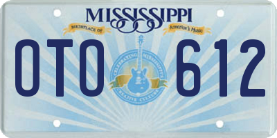 MS license plate OTO612