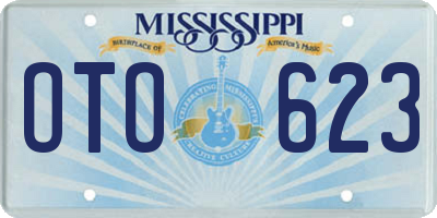 MS license plate OTO623