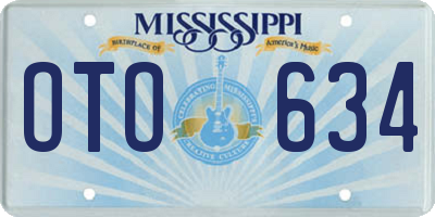 MS license plate OTO634