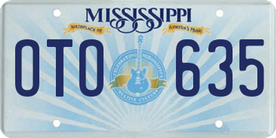MS license plate OTO635